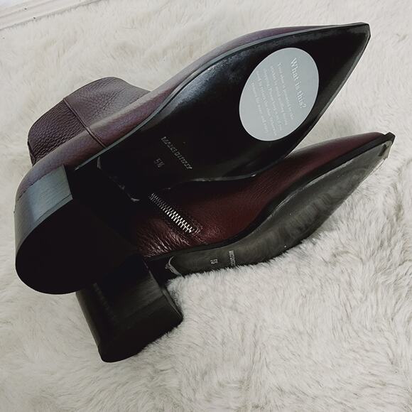 NEW Everlane The Boss Boot Ankle Point Toe Bootie Pebbled Leather in Burgundy - Picture 6 of 10